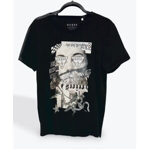 GUESS‎ Los Angeles Graphic T-Shirt All Night Long Black Medium Tee